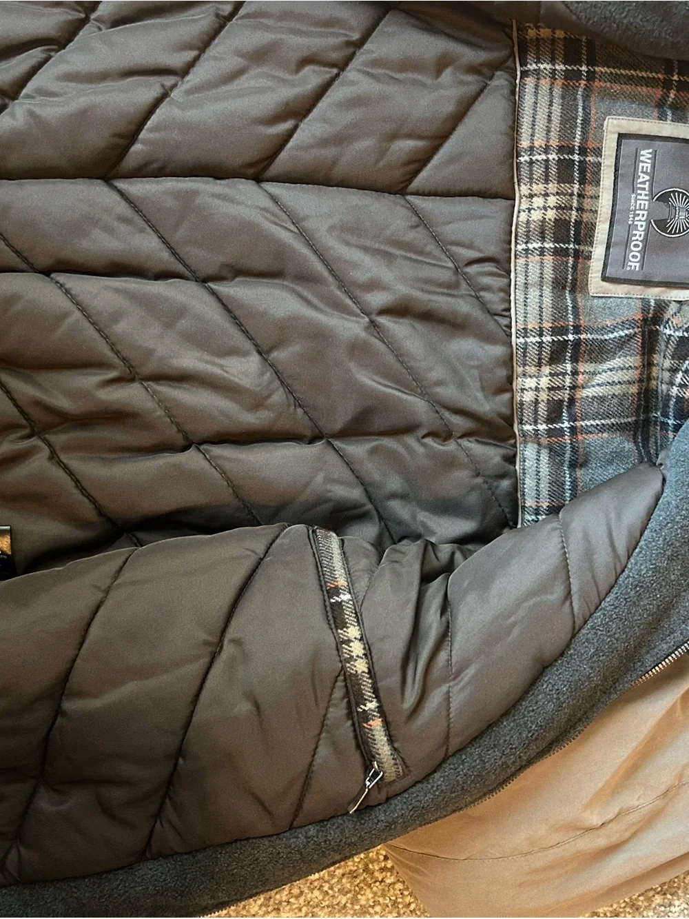 Men’s Taupe Khaki Puffer Bomber Jacket